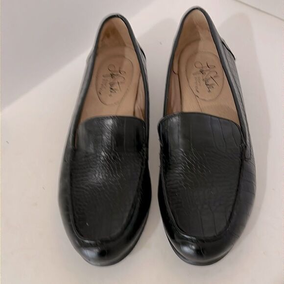 Life Stride Soft System Black  Croc Embossed Loafers Size  6 - Picture 1 of 5